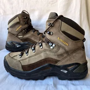 Lowa Renegade GTX Mid Men's Gore-Tex Leather Hiking Boots Brown Size 10 WIDE