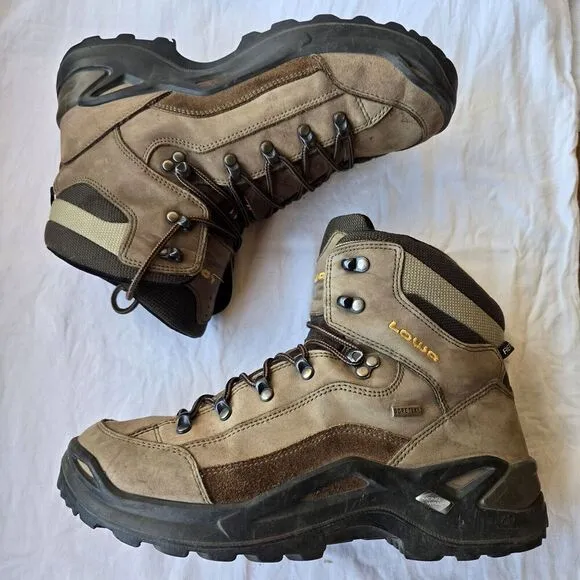 Lowa Renegade GTX Mid Men's Gore-Tex Leather Hiking Boots Brown Size 10 WIDE