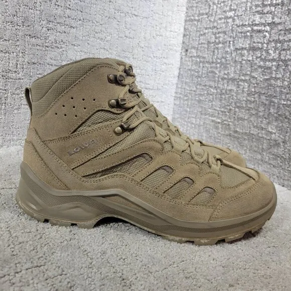 Lowa Sesto Mid Men's Size 9.5 US Beige Suede Combat Hiking Boots