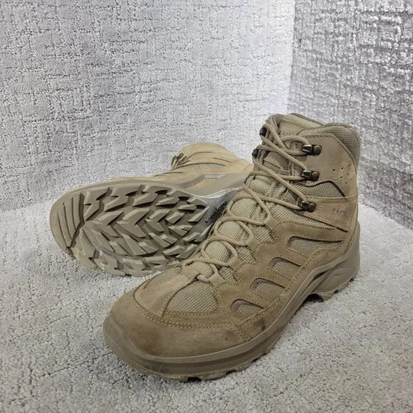 Lowa Sesto Mid Men's Size 9.5 US Beige Suede Combat Hiking Boots