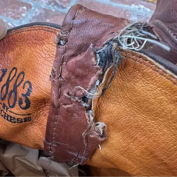 Lucchese 1883 Bart N1596 Leather Western Cowboy Boots Brown Cowhide Handmade 10D