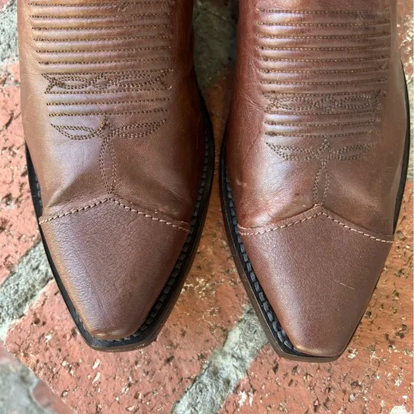Lucchese 1883 Bart N1596 Leather Western Cowboy Boots Brown Cowhide Handmade 10D