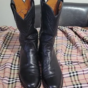 Lucchese 2000 black Leather Men's Cowboy Boots