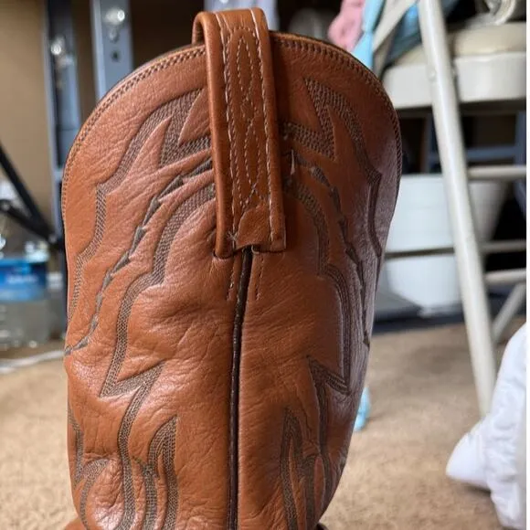 LUCCHESE 2000 Harrison Brown Cowhide Leather Cowboy Boots 9D