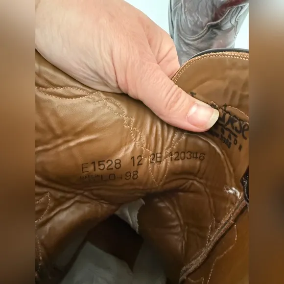 Lucchese Black Cherry Leather Boots - 12E