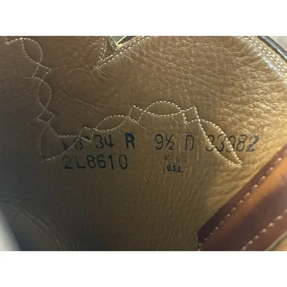 Lucchese Boots Mens Full Quill Ostrich Leather Roper 9.5 D Brown L8134R 33982