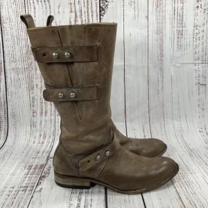 Lucchese Spirit Amelia Brown Leather Western Cowgirl Boots, Women’s Size 8
