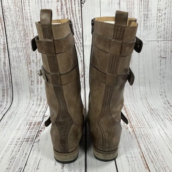Lucchese Spirit Amelia Brown Leather Western Cowgirl Boots, Women’s Size 8