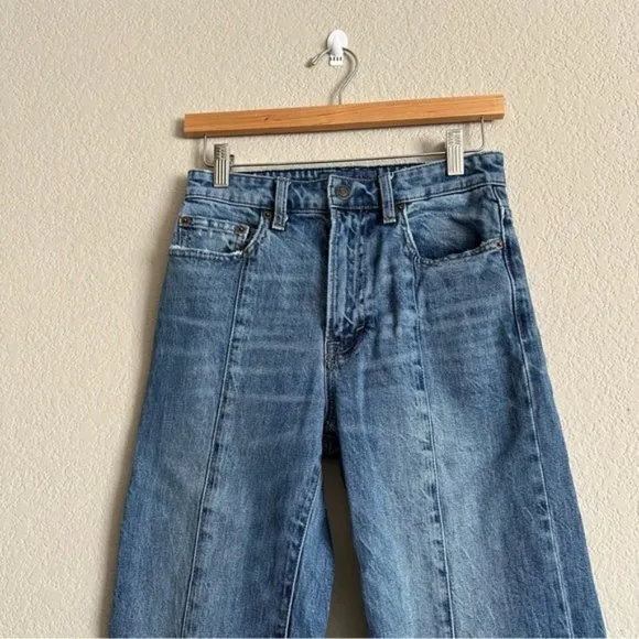 Lucky Brand 26 Wide Leg Button Hem Jeans Western Vintage Grunge Y2K Punk