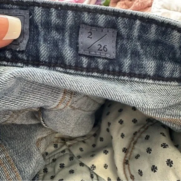 Lucky Brand 26 Wide Leg Button Hem Jeans Western Vintage Grunge Y2K Punk