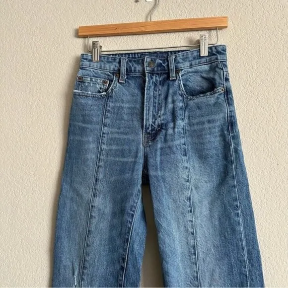 Lucky Brand 26 Wide Leg Button Hem Jeans Western Vintage Grunge Y2K Punk