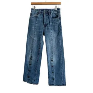 Lucky Brand 26 Wide Leg Button Hem Jeans Western Vintage Grunge Y2K Punk