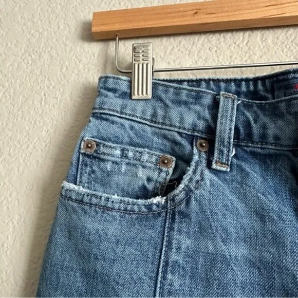 Lucky Brand 26 Wide Leg Button Hem Jeans Western Vintage Grunge Y2K Punk