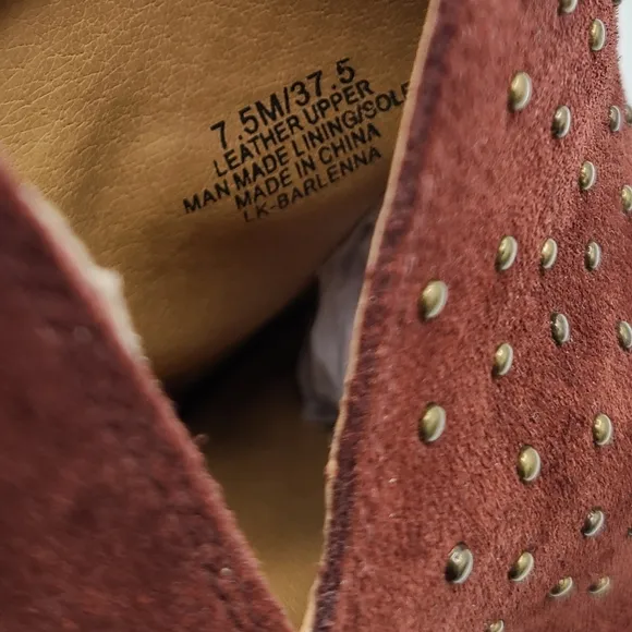 Lucky Brand Barlenna Suede Studded Peep Toe Ankle Bootie Boots