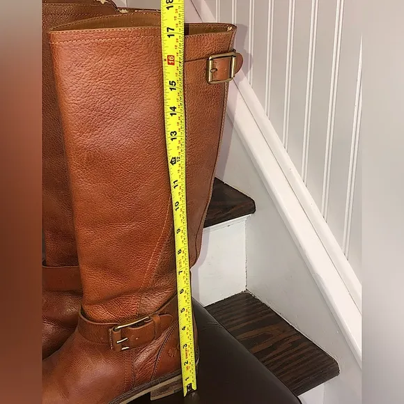 LUCKY BRAND Brown Leather Knee High Moto Riding Boots Sz 7 - 7.5