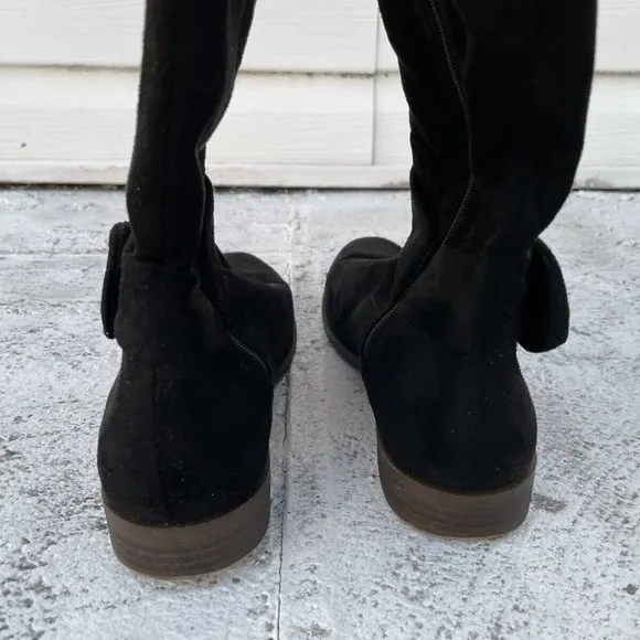 Lucky Brand Girls Boots Black Suede Textile Upper Size 4M Girl