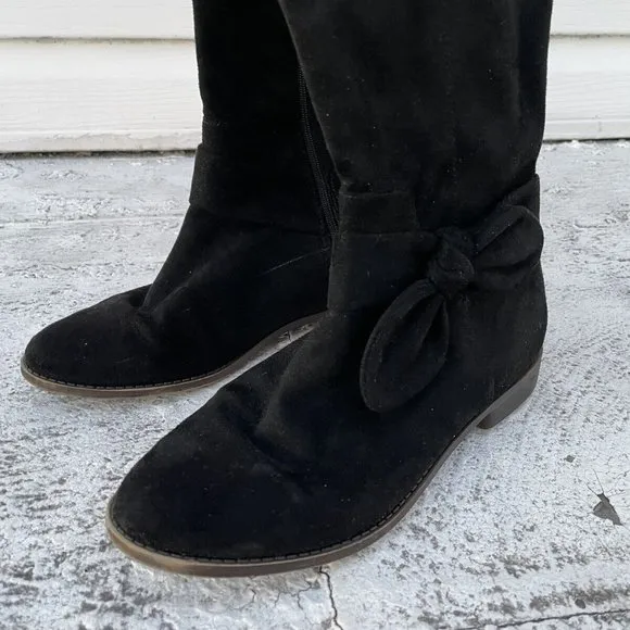 Lucky Brand Girls Boots Black Suede Textile Upper Size 4M Girl