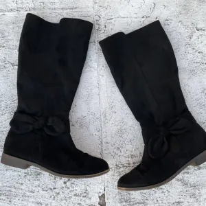 Lucky Brand Girls Boots Black Suede Textile Upper Size 4M Girl