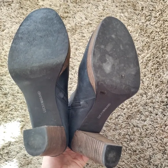 Lucky Brand Quintei Heeled black leather Boots sz 10