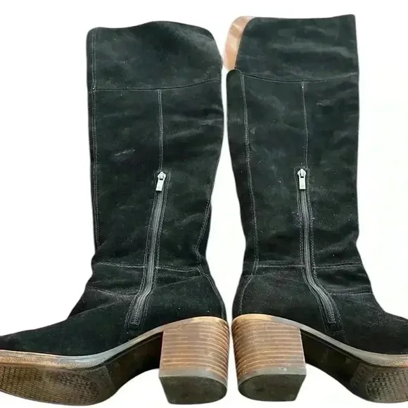 LUCKY BRAND Ramsden OTK Boots Black Suede Size 9.5