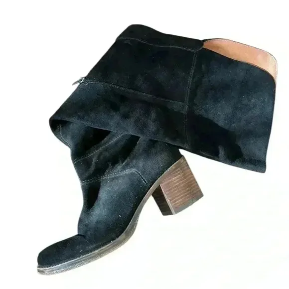 LUCKY BRAND Ramsden OTK Boots Black Suede Size 9.5