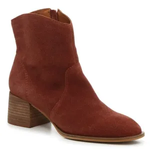 Lucky Brand sz8 Laidem NWT Suede Ankle Boots Booties Burgundy Cognac Color