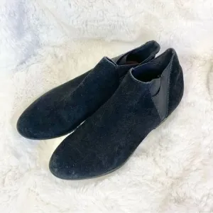 Lucky Brand Baqira black suede leather chelsea booties 7