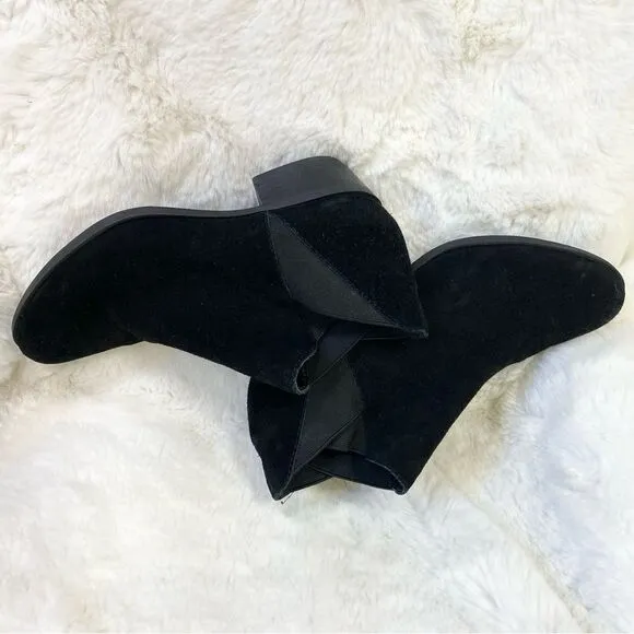 Lucky Brand Baqira black suede leather chelsea booties 7
