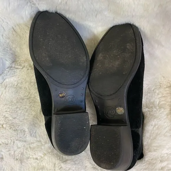 Lucky Brand Baqira black suede leather chelsea booties 7