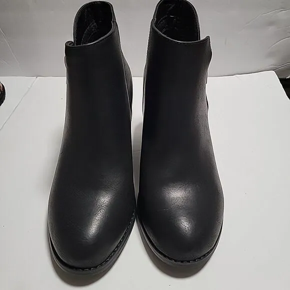 Luoika Women's Extra Wide Ankle Boots Mid Heel Side Zipper Booties Size 10.5