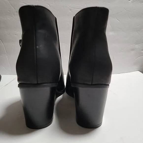 Luoika Women's Extra Wide Ankle Boots Mid Heel Side Zipper Booties Size 10.5