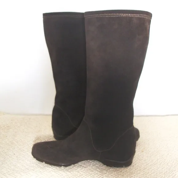 LUZZY Italy Brown SUEDE Leather Boots BOHO Slouch