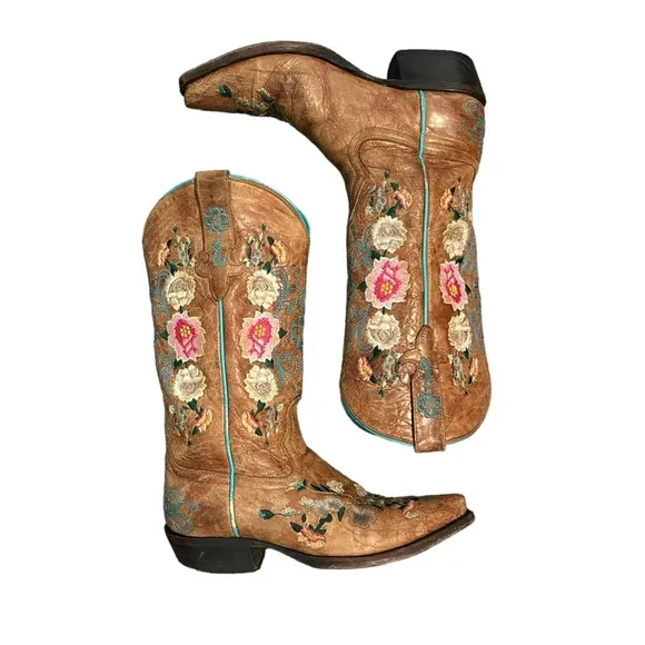 Maci Bean Rose Garden Western Boots Size 6