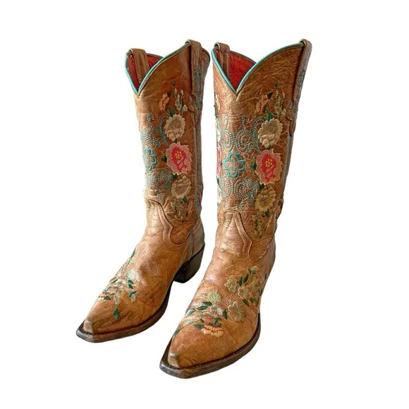 Maci Bean Rose Garden Western Boots Size 6