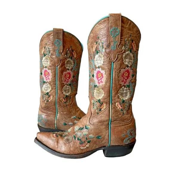 Maci Bean Rose Garden Western Boots Size 6