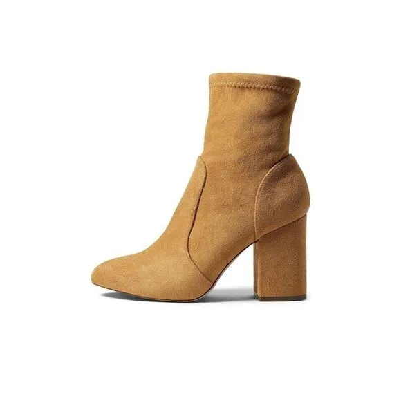 Madden Girl Rangerr Boots Womens 8.5 Tan Micro Leather Side Zipper Bootie KHD351