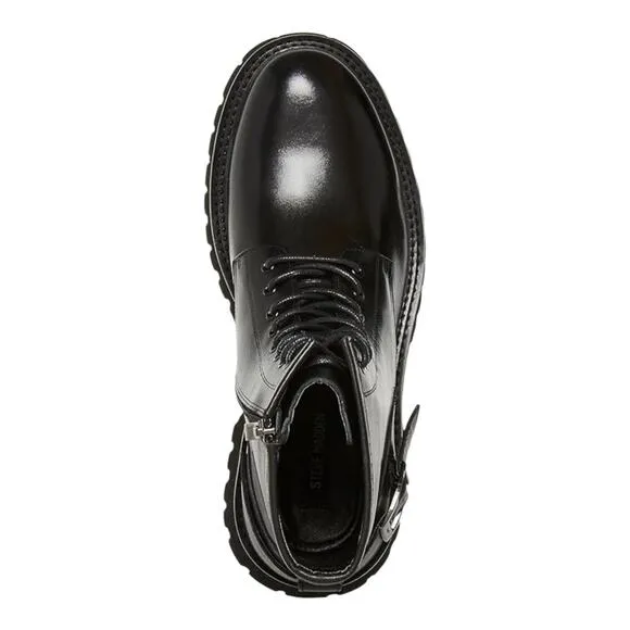 Madden Men's Auustn Faux Leather Combat Style Boots Black Size 8