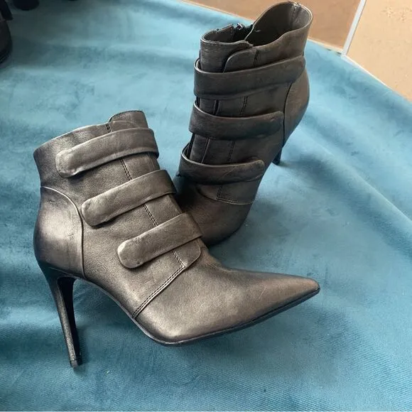 Made in Italy High End High Heels Ankle  Leather‎ Boots 8,5