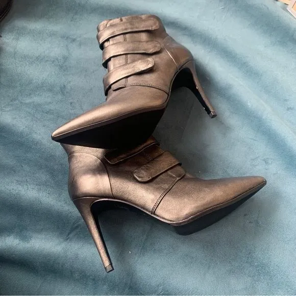 Made in Italy High End High Heels Ankle  Leather‎ Boots 8,5