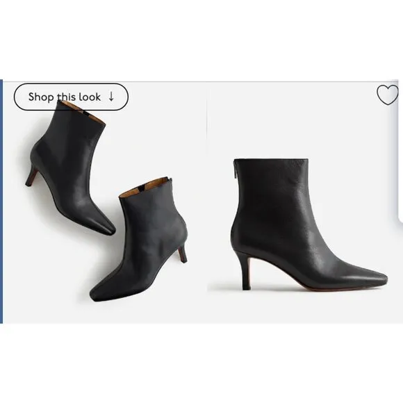 Madewell $218 The Dimes Stiletto Heel Ankle Boot Black Size 9.5 NT545
