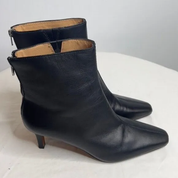 Madewell $218 The Dimes Stiletto Heel Ankle Boot Black Size 9.5 NT545