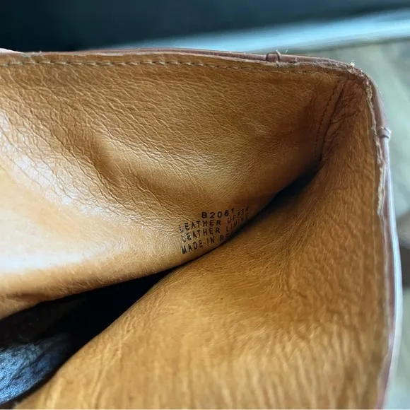 Madewell Ames Ankle Boots 6.5 Cognac Brown‎ Leather Chunky Stacked Heel B2061