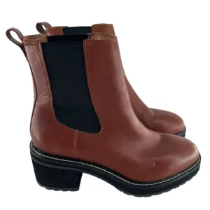 Madewell Boots Womens 7 Brown Leather Carina Chelsea Platform Chunky Slip On