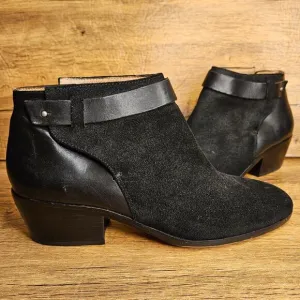 Madewell Cherley Black Leather Collar-stud bootie boots size 9.5