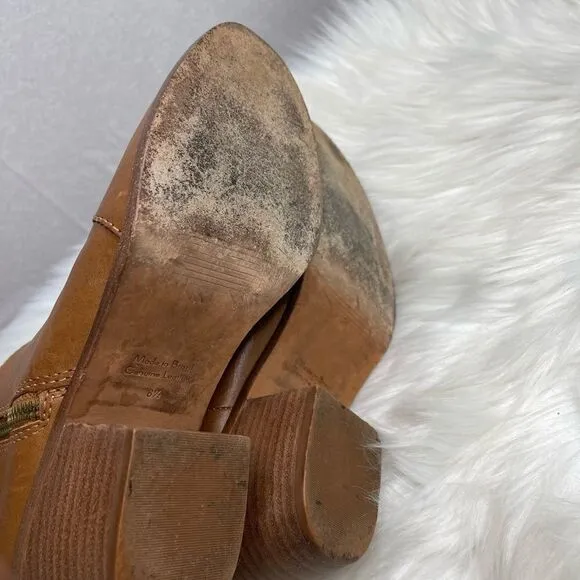 Madewell Janice Leather Bootie in English Saddle 8.5