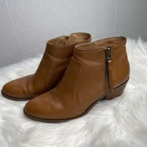 Madewell Janice Leather Bootie in English Saddle 8.5