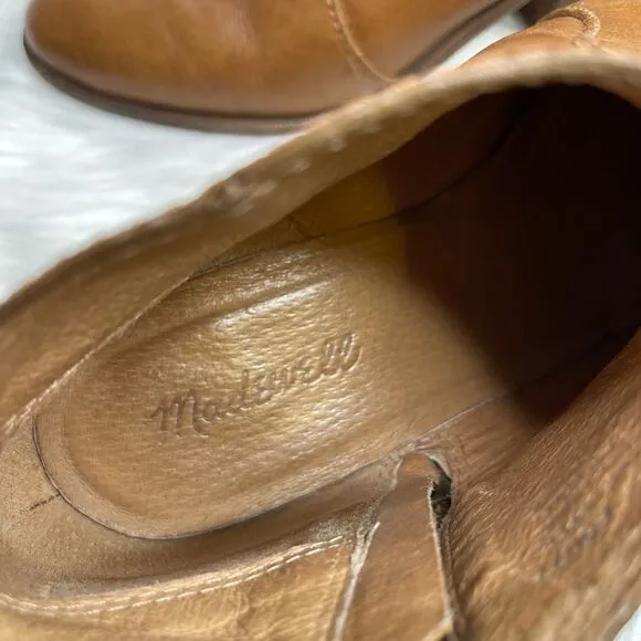 Madewell Janice Leather Bootie in English Saddle 8.5