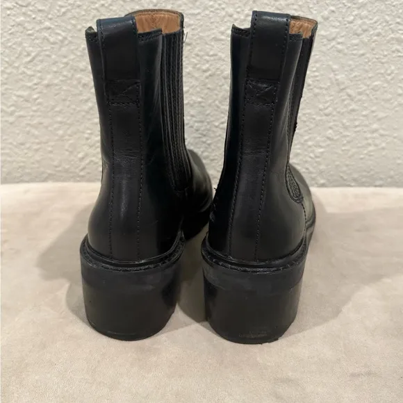 Madewell The Gwenda Platform Ankle Boot Black Size 8