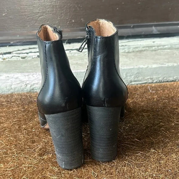 Madewell The Sutton Ankle Boots Leather Booties Size 7 Black Leather Boots