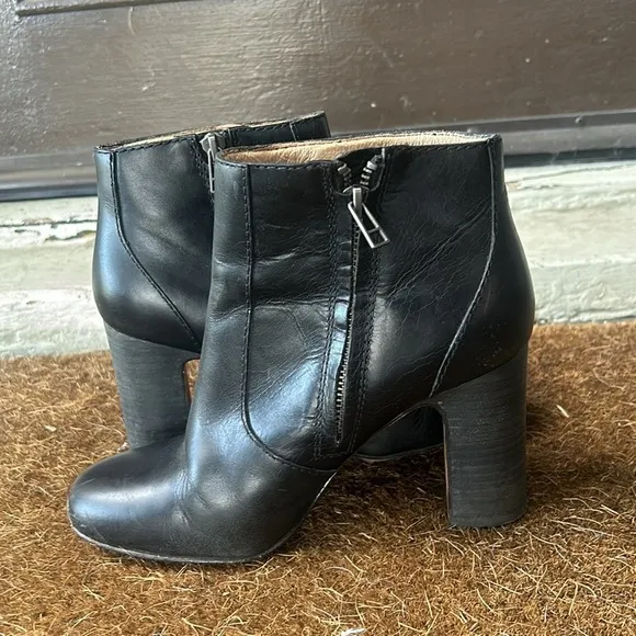 Madewell The Sutton Ankle Boots Leather Booties Size 7 Black Leather Boots